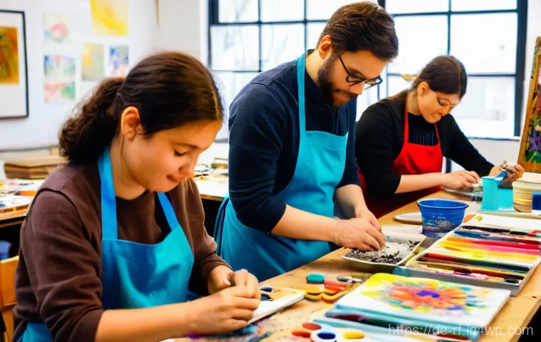 크리에이티브 허브에서의 기획 및 운영 전략 - **Prompt 1: Dynamic Creative Collaboration Space**
    "A vibrant, open-plan creative hub filled wit...