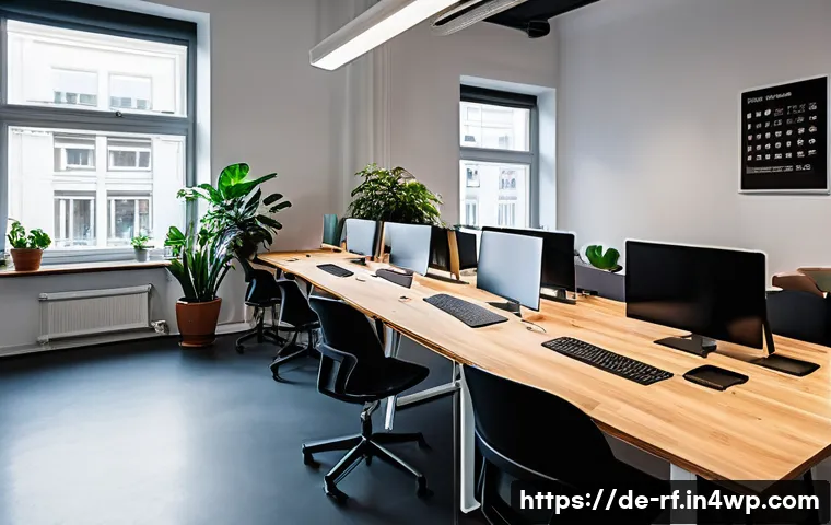 크리에이티브 허브의 기능과 장점 - A modern creative coworking space in Berlin, featuring a mix of private quiet offices and open colla...
