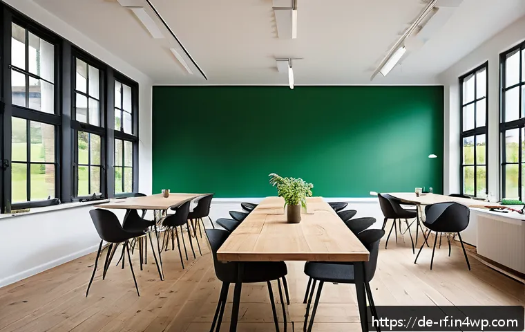 크리에이티브 허브의 경제적 가치 분석 - A vibrant creative hub in a rural German town, featuring a spacious, modern co-working space filled ...