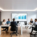 Home 23 크리에이티브 허브의 시장성 평가 방법 - A modern creative workspace in Berlin with a diverse team of professionals conducting a target audie...