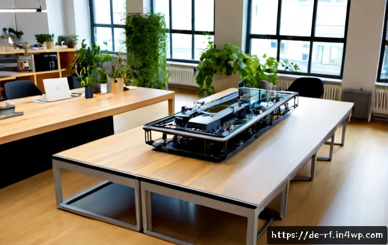 크리에이티브 허브와 기술 혁신의 미래 - Photorealistic wide-angle view of a contemporary creative innovation hub in Berlin, diverse adult de...